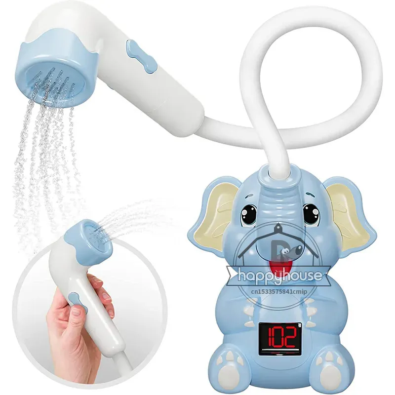 Baby-Badespielzeug, Baby-Badespielzeug, Badedusche mit Duschthermometer, elektrischer Elefant, Wasserspray, Wasserspielzeug für Kinder, Tathtub-Spielzeug für Kleinkinder, 230928