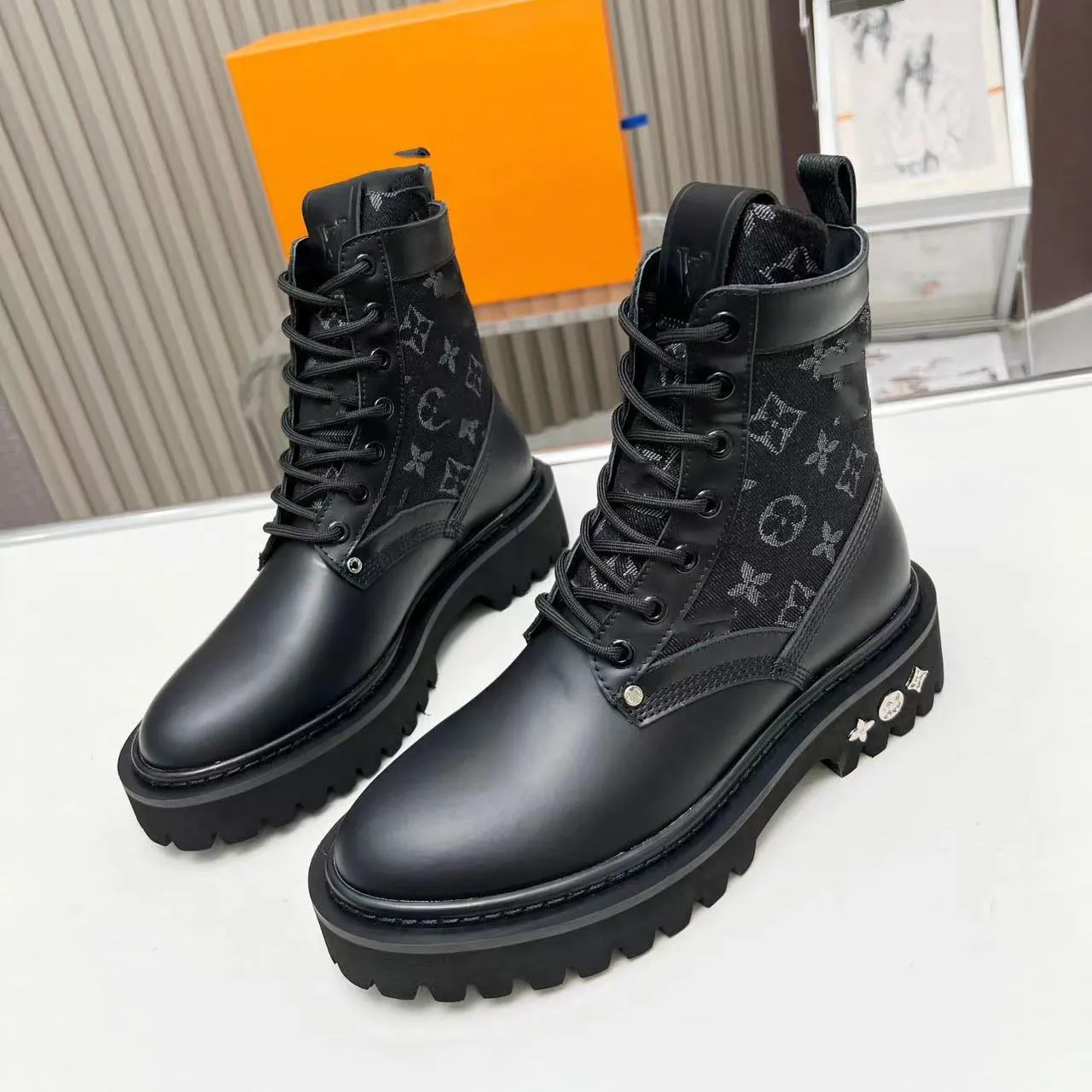 Med Box Women Boot Territory Ranger Booties Wonder Flat Combat Boots Zip Martin Ankel Smooth Debo Ely Purse Vouttonly Crossbody 3901