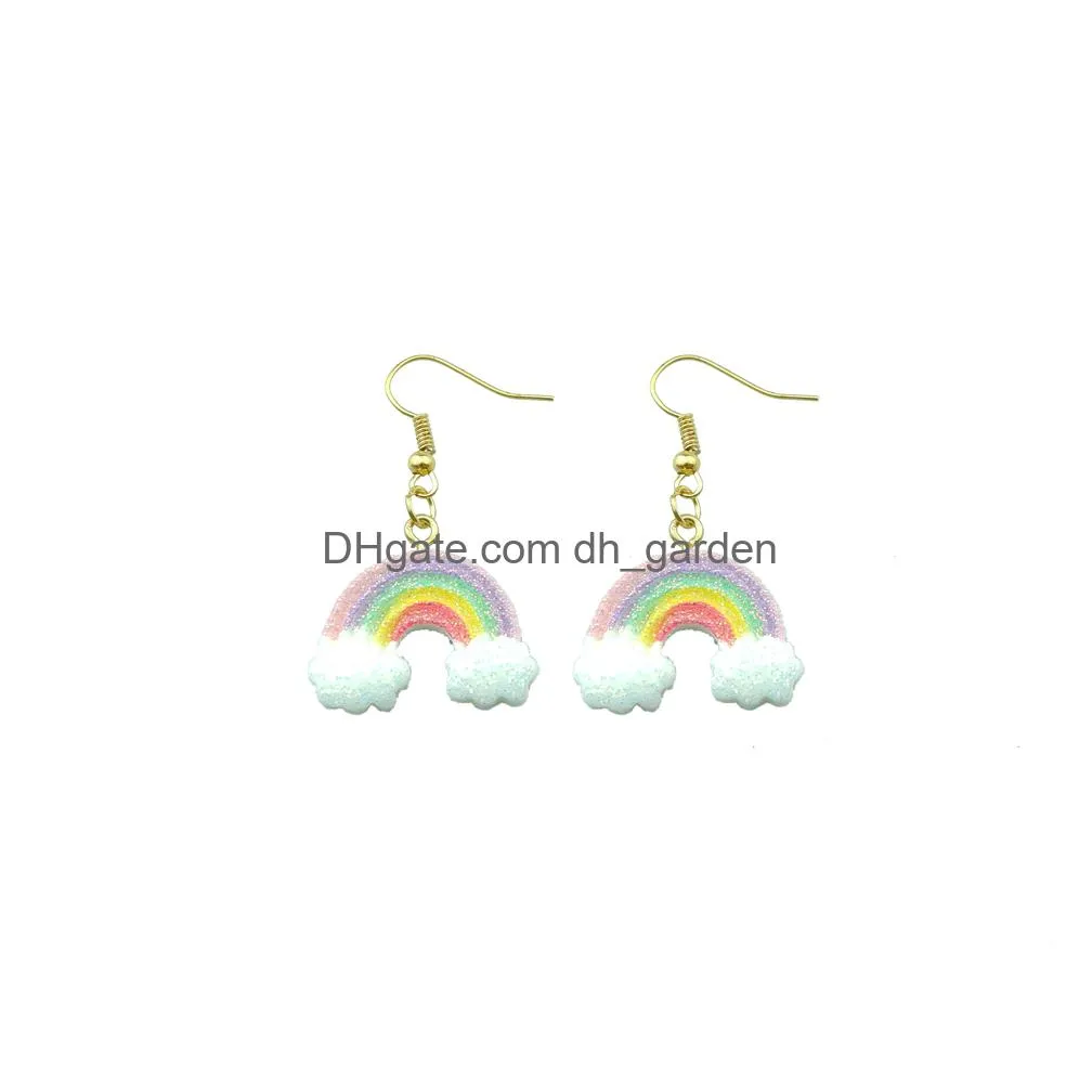 Stick Rainbow Creative Earring for Women żywica usta Kolczyki Dzieci ręcznie robione biżuterię