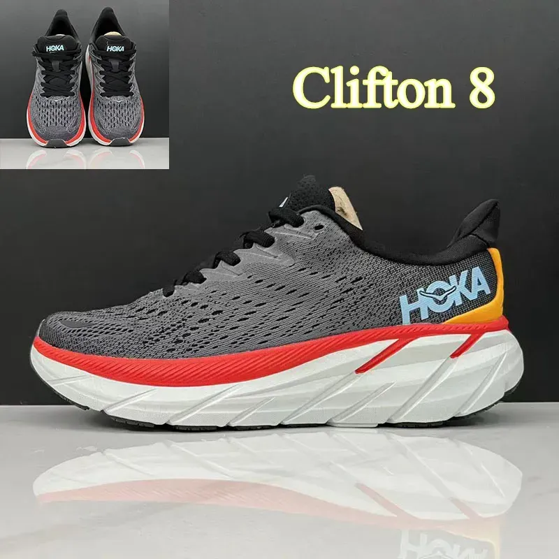 Löpskor One Bondi Clifton 8 Carbon X Men and Women All Black Blue Red White Mens and Womens Sports Shoes