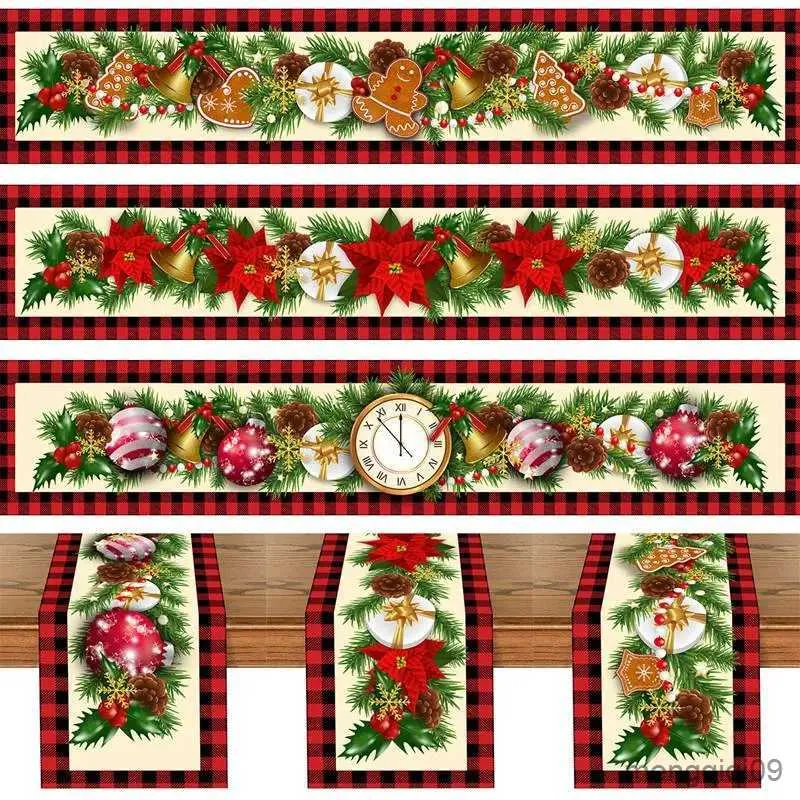 Kerstversiering Kerst Tafelloper Vrolijke Kerstversiering Voor Thuis Cristmas Tafel Vlag Cover Cadeau Nieuwjaar Tafelkleed