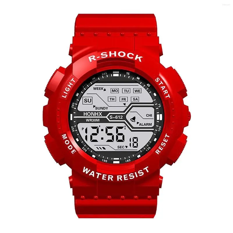 Zegarek na rękę H-ONHX Digital Watch Fajne sportowe zegarki elektroniczne z 4 przyciskami Life Waterproof Masculino