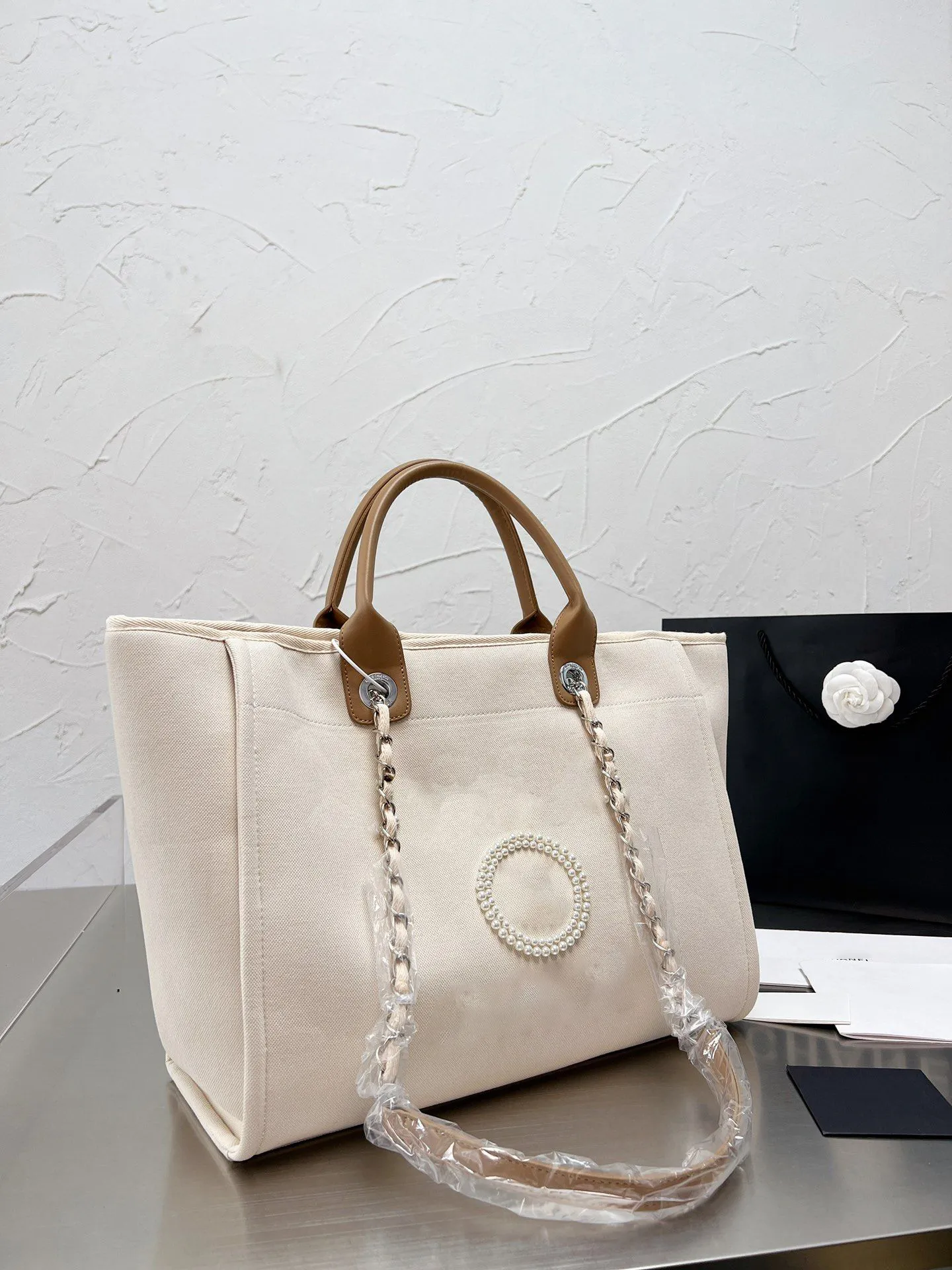 CC woman bag genuine leather cosmetic handbag case tote