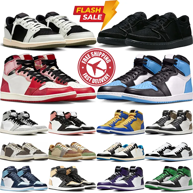 1S chaussures de basket-ball pour hommes femmes unc orteil perdu et trouvé université bleu obsidienne 1 faible noir fantôme inverse moka hommes formateur sport baskets