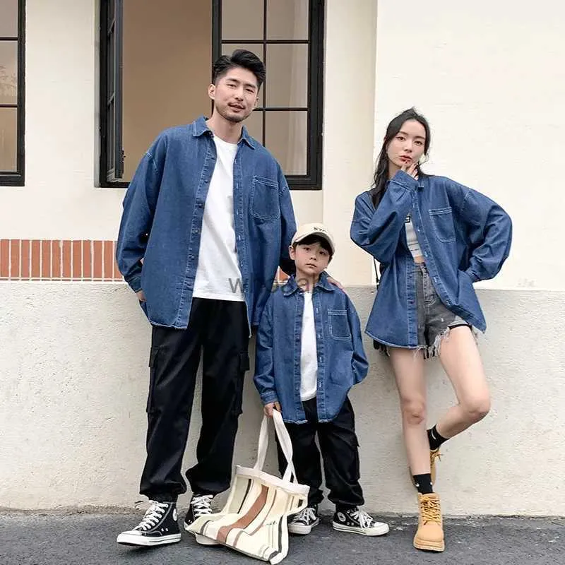 Family matching denim shirts cheap