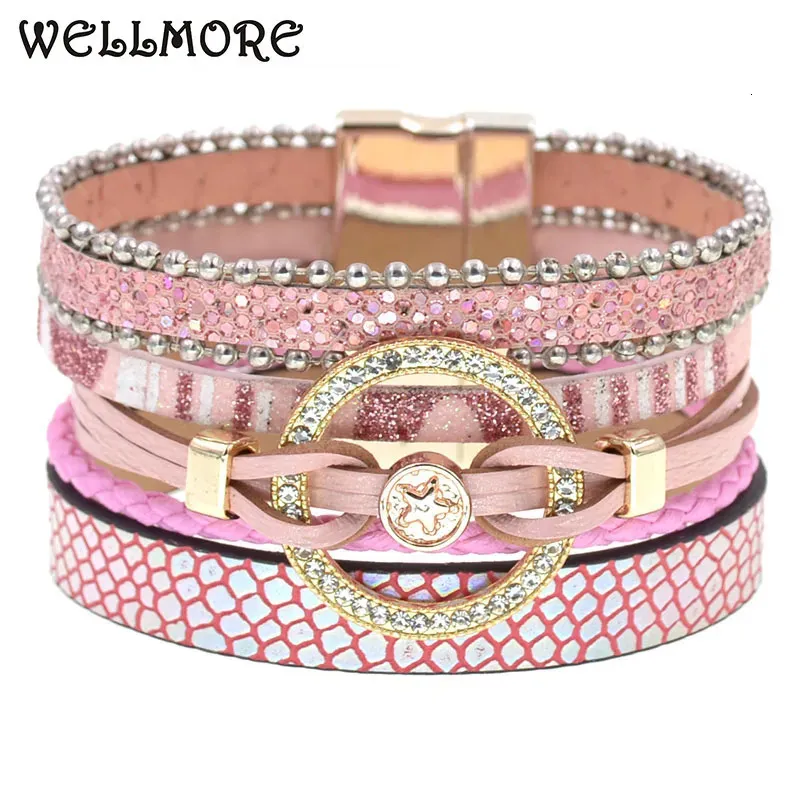 Bangle Charm Leather Bracelets For Women Trendy Boho bracelet Multilayer Wrap Bracelet women Female Jewelry 230928