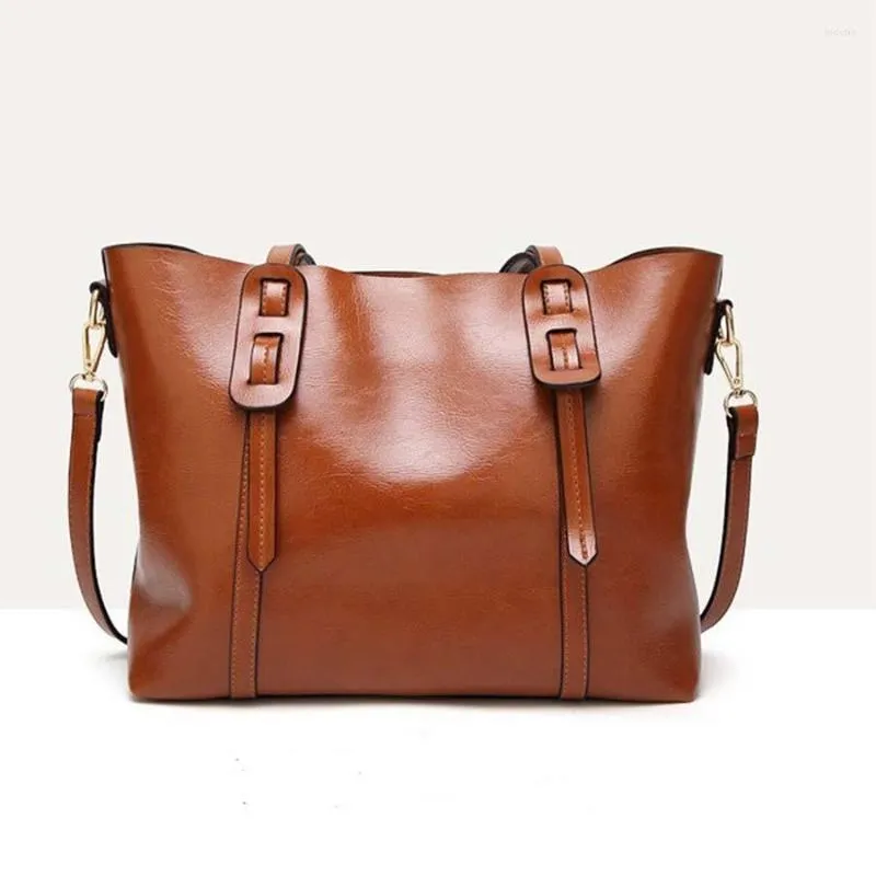 Abendtaschen Frauen Tasche Öl Wachs Damen Leder Handtaschen 2023 Dame Hand mit Geldbörse Tasche Messenger Big Tote