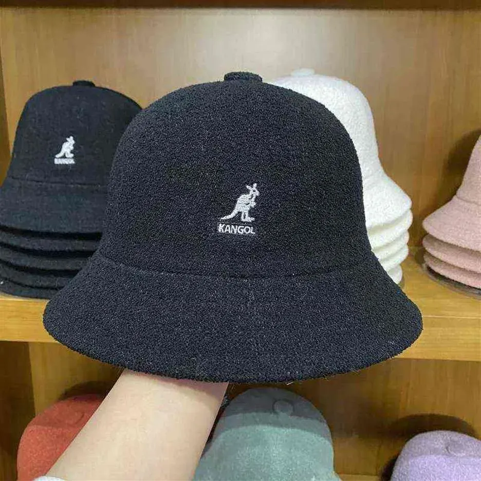 Kangaroo Kangol Fisherman Sun Hats For Men Women Sunscreen Embrodery Towel Material Korean Fashion Ins Super Fire Hat H220413O