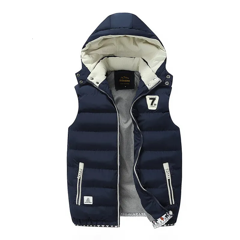 Gilets pour hommes Gilet pour hommes Jeunesse Automne Casual Veste sans manches à capuche Col montant Vêtements 230927