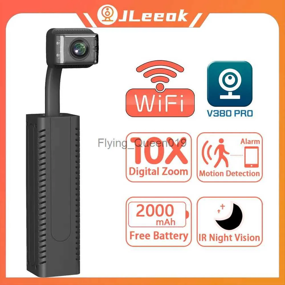 CCTV-lens JLeeok 5MP WIFI Mini-camera Ingebouwde 2000mAh-batterij Bewegingsdetectie 1080P Beveiliging CCTV-bewaking IP-camera V380 PRO YQ230928