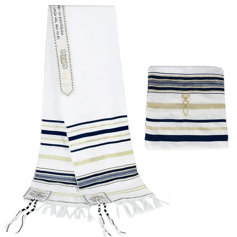 Halsdukar messianic je tallit israel bön sjal halsduk med talis väska för män kvinnor 18050 cm 230927