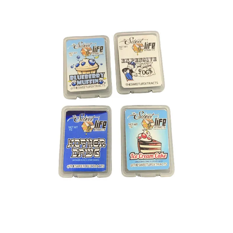 wholesale Sweet Life xtracts shatter Plastic SD Card case with stickers Wax concentrate packaging