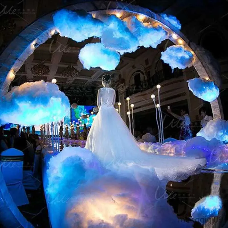 Décorations de Noël Décoration de nuage de coton artificiel DIY Décor de fête d'anniversaire de mariage Petit nuage de coton Plafond de maison Décor de nuage intérieur Salon