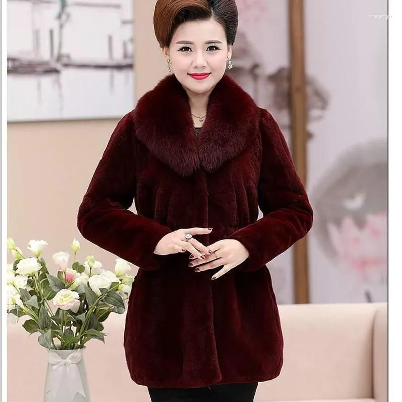 Manteau d'hiver en fourrure pour femme, veste longue et chaude, épais, à la mode, grand col, veste d'extérieur, 2023, S-5XL