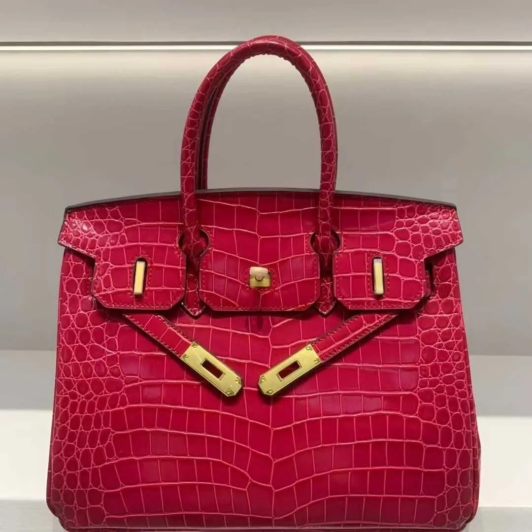 2024 Wholesale Original Party Home Bags Online Shop Highend Crocodile Pattern Real Leather Bag Luxury Skin Womens Commuter Have Real