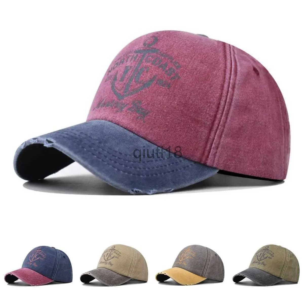 BALL CAPS 5 Färger Hot Stamping Monterey Bay Wash Vintage Baseball Cap Mervatile Soft Top Cap Fashionable Sunscreen Hat For Men and Women X0928