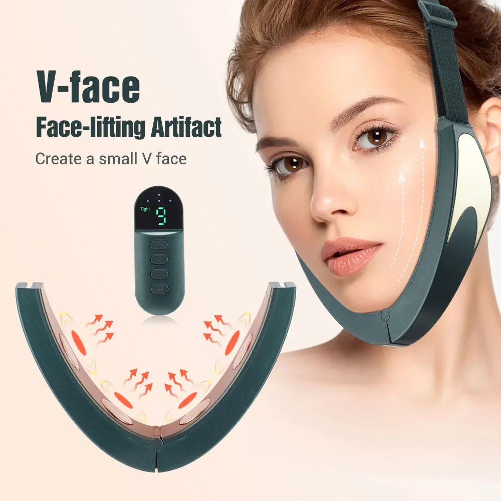 Rosto Massageador Inteligente V Face Shaper Levantando Artefato EMS Microcurrent Beauty Massager Pele Firming Face Slimmer Double Chin Redutor 230927