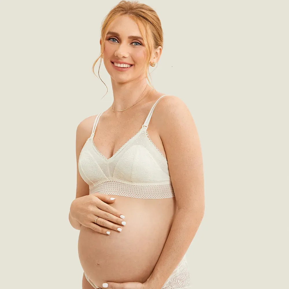 MOMANDA Lace Maternity Nursing Bra Lightly Padded Wireless Double Strap  Lingerie For Breastfeeding And Pregnancy S XL From Shu08, $27.56