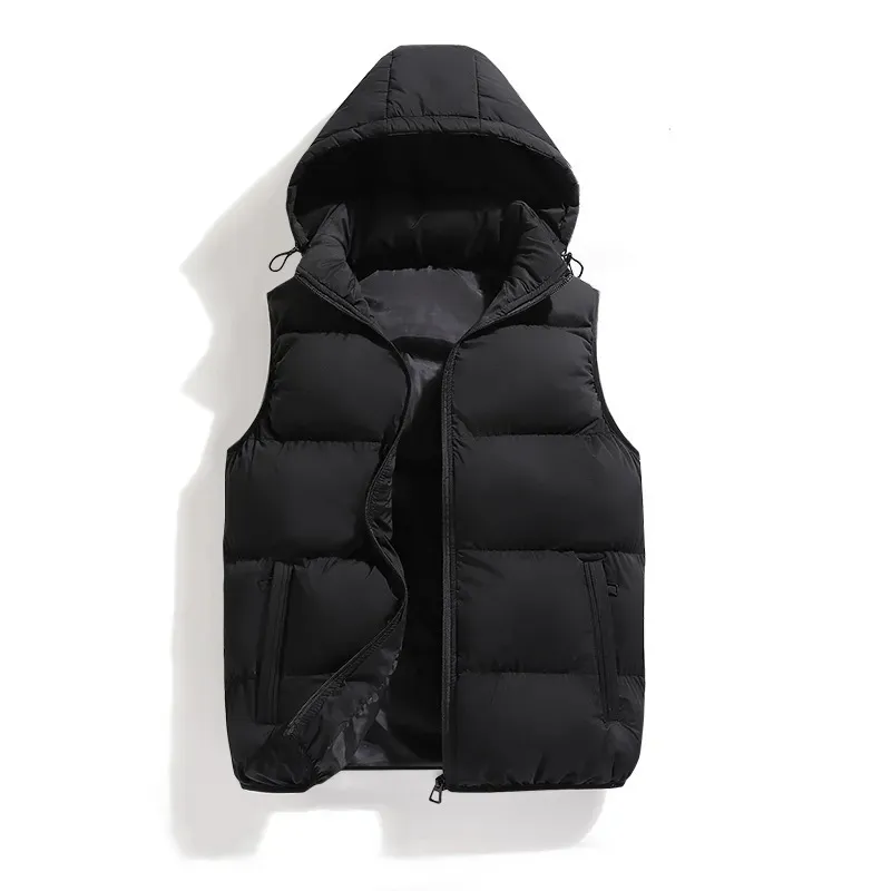 Gilets pour hommes, gilet bouffant à capuche en coton, s 230927