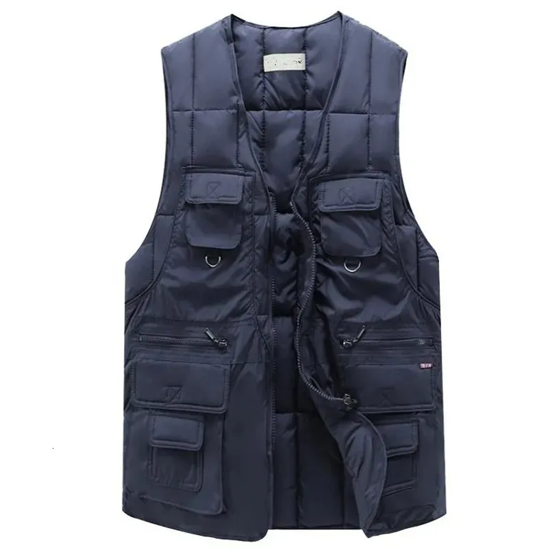 Herenvesten Multi Pocket Vest Heren Gilet Tactisch Winter Man met veel zakken Katoen 230927