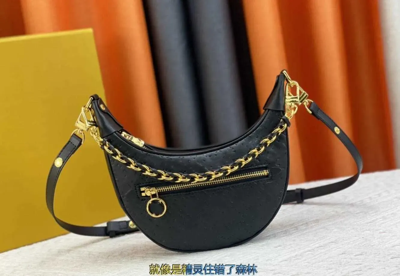 Designer Half Moon Loop Crossbody Handbags With Monogram Embossing