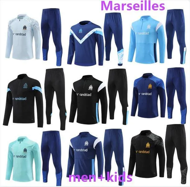 23 24 Survêtements de football pour hommes MILIK PAYET Marseille survetement 22 23 Fottball Training Suit Veste Maillot de Foot Olympique OM Survêtement Football Jogging