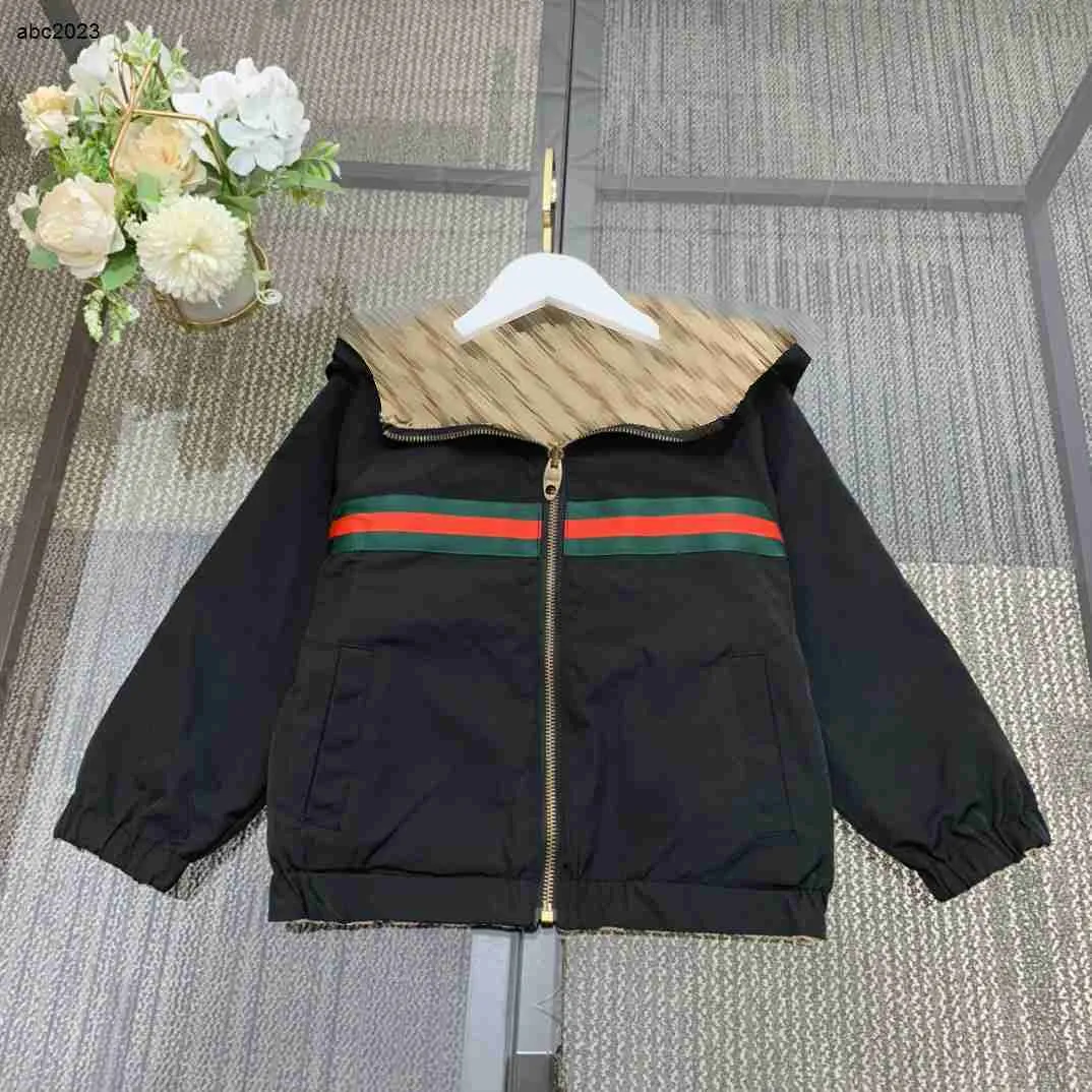 New Autumn baby Coats fashion Double sided use Kids Hooded Jacket Size 100-160 CM high quality baseball uniform for boys Sep25