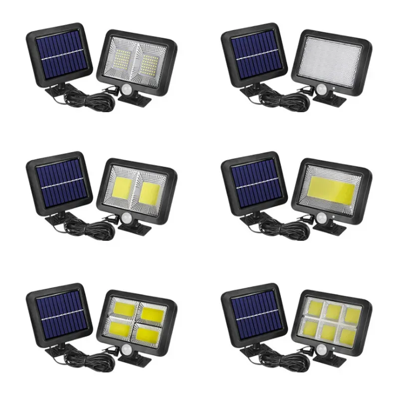 Solar Powered LED Flood Light Split Sensor Street Light Garden Wall ...