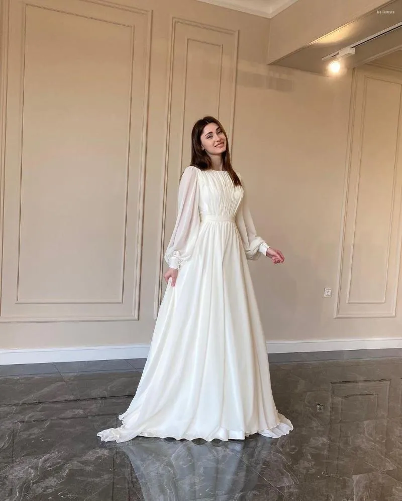 Elegant Lantern Sleeve O Neck Swing Long Maxi Dress For Wedding