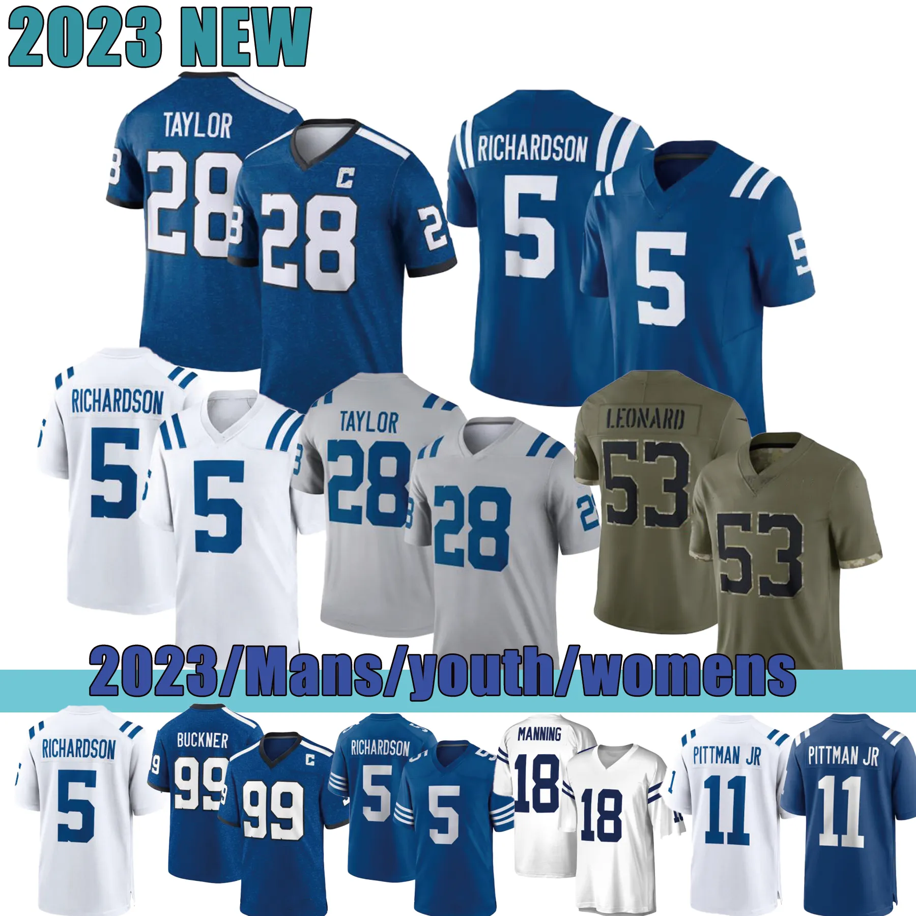 Anthony Richardson Jonathan Taylor 5 Football Jersey Quenton Nelson Josh Downs Darius Leonard Michael Pittman Deforest Buckner Gardner