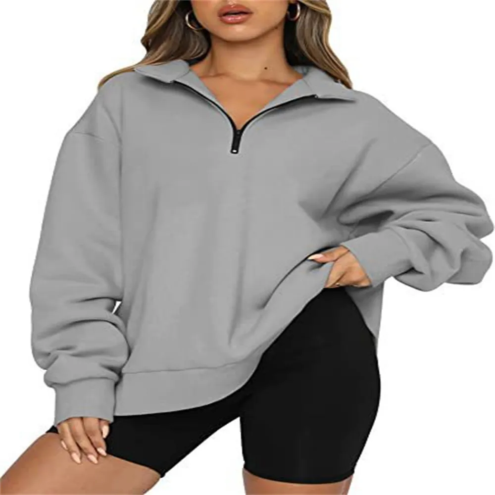 Designer Women Hoodie Plus size 3XL Fal Winter Long Sleeve Sweatshirts Casual Solid Pullover Tops Loose Turn Down Collar Outerwear Bulk Wholesale Clothes 11005