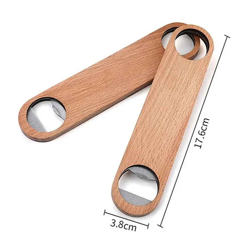 Sublimation Woodens Hotel Flat Board Speed Bottles Opener Home Beer Cap Wooden Cover Wood Bottle Opener