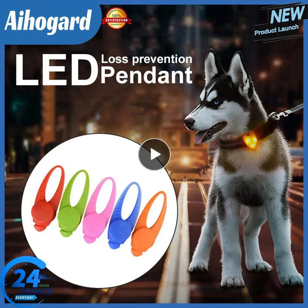 Dog Collars Leashes Pet LED Pendant USB Charging Dog Collar Anti