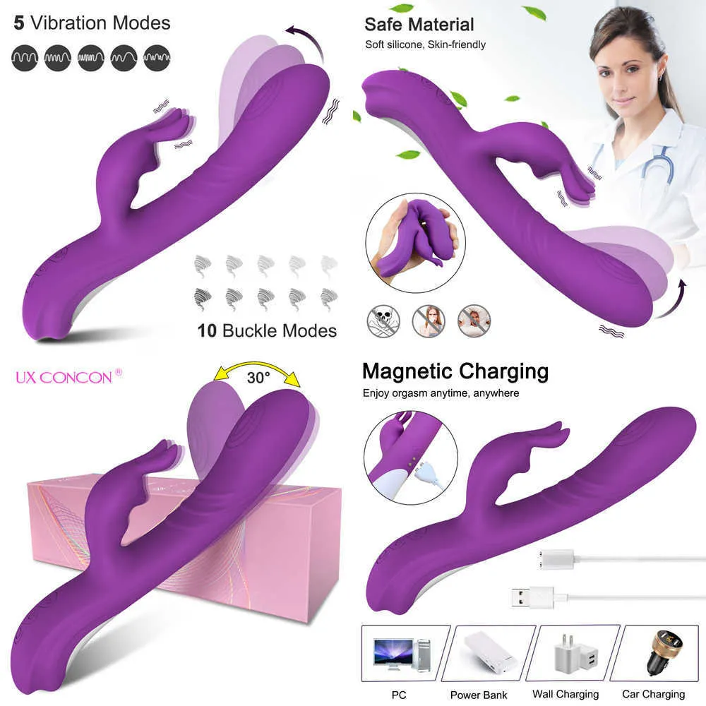 NXY Vibratoren, wackelnder Kaninchenvibrator, mimischer Finger für Frauen, Klitoris, leistungsstarker G-Punkt-Stimulator, leises Sexspielzeug, weibliche Erwachsene, 18 230809