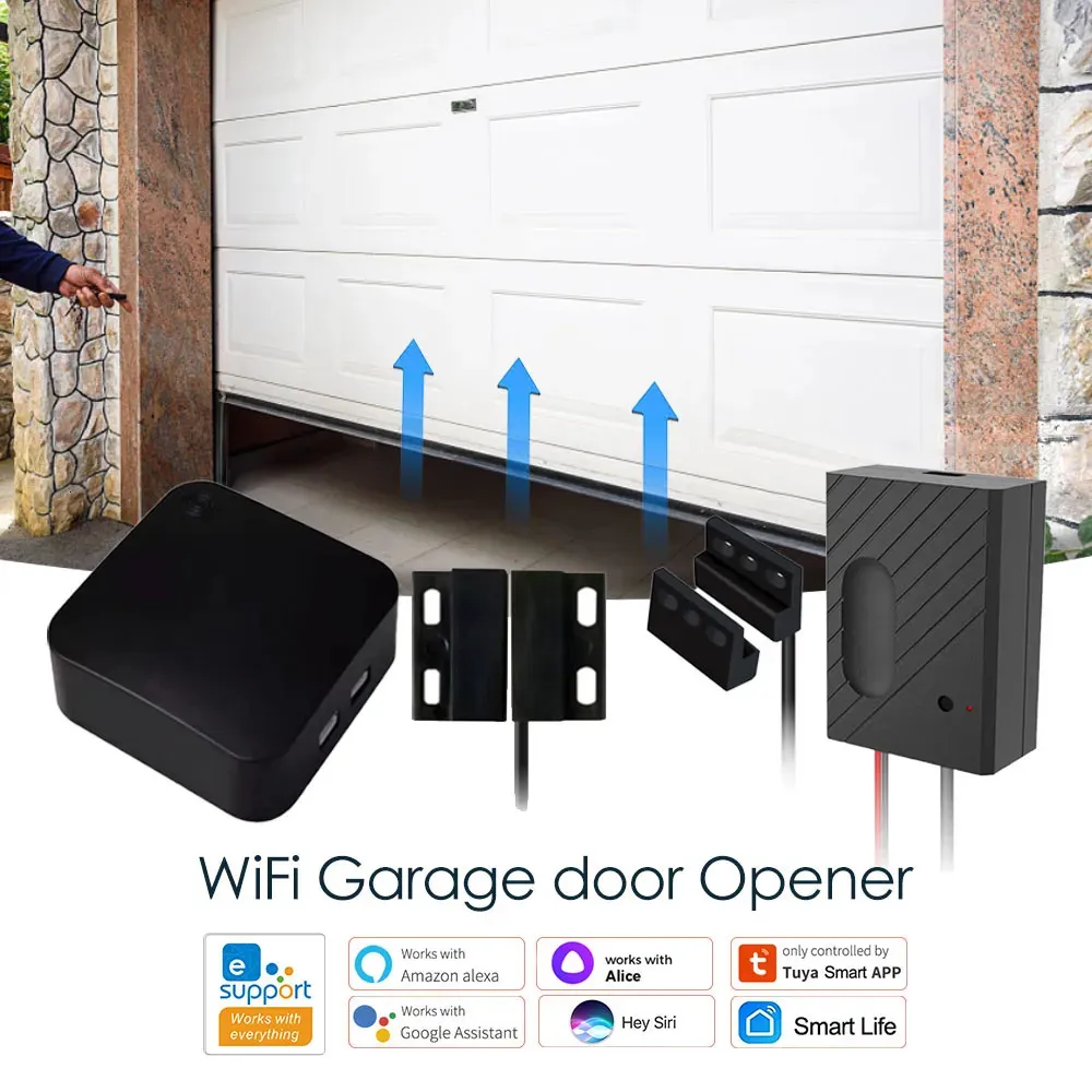 Andra elektronik Tuya Smart Life Garage Door Opener WiFi Switch Ewelink App Control Audio Password Real Time Monitor Arbetet med Alexa Siri 230927