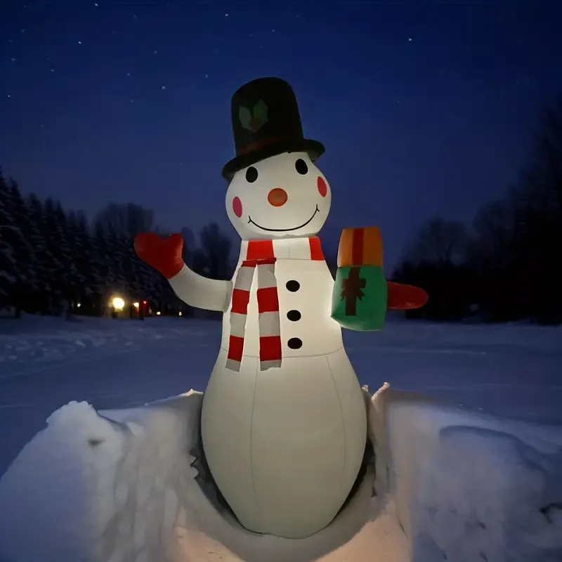 1pc, boneco de neve inflável de Natal com luzes espessadas de pvc decoração de Natal inflável de 70,87 polegadas, boneco de neve inflável, decoração de cena, decoração de festivais, decoração de casa, decoração, decoração,