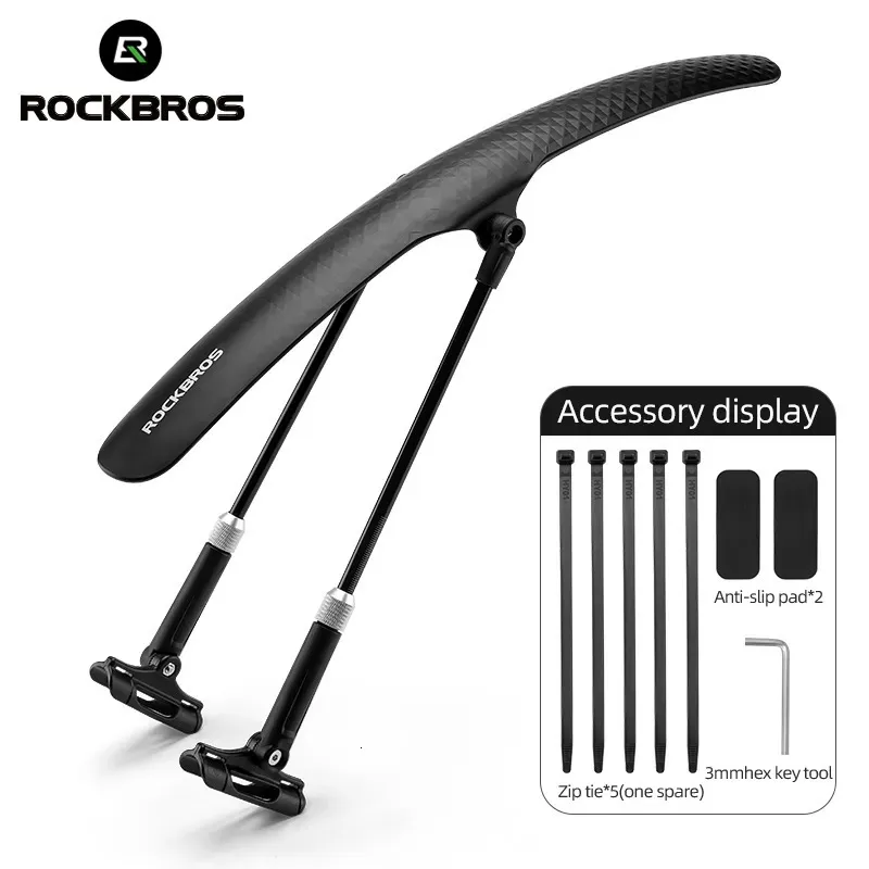 Bike Fender ROCKBROS Bicycle Fender PP Soft Plastic Mudguard Set Suitable Road Bike Strong Toughness Quick Release Protection Accessories 230928
