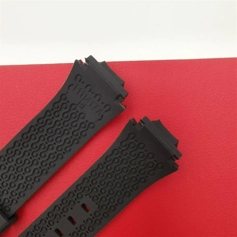 Bracelets de montre 18mm bracelet de montre en caoutchouc de silicone noir pour accessoires T111417A boucle en acier inoxydable 192M