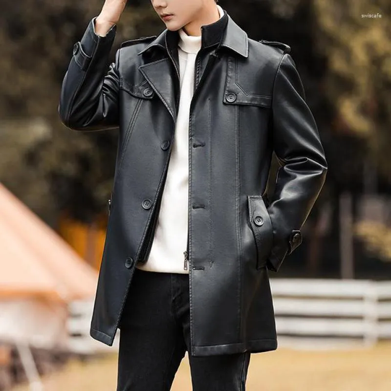 Abrigo hombre negro-abrigo estilo trench-abrigo de invierno