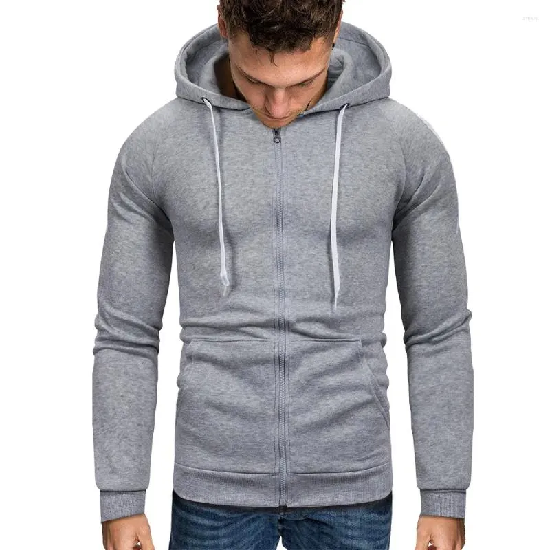 Hoodies masculinos homem zíper cor sólida moletom com capuz masculino tamanho da ue