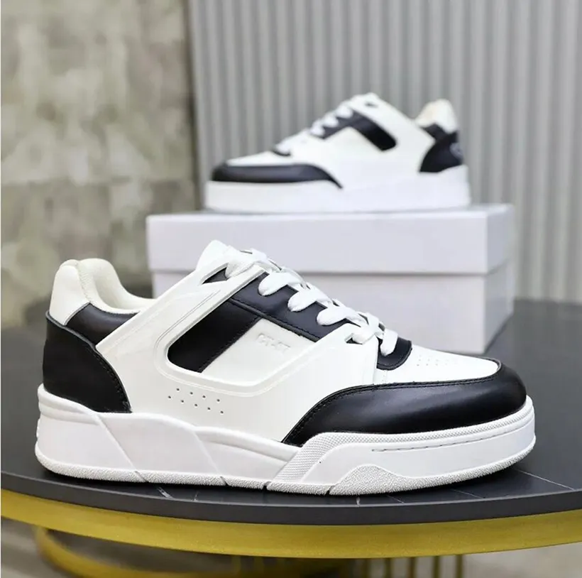 Sneaker CT-07 Men Low Top White Black Calfskin Leather skateboard Sportskor Vit Black Grey Blue Fabric Foder Circular Designer Sneakers