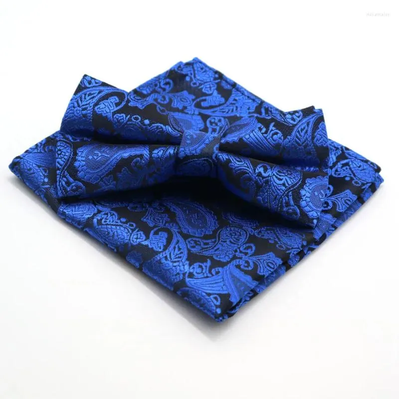 Lenços YISHLINE Conjunto de gravata borboleta masculina floral bolinhas bolso quadrado lenço ajustável conjuntos de gravata borboleta para festa de casamento lenço