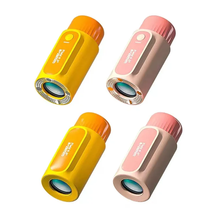 8x25 Kids Science Technology Education Toy Telescope LED Flash Lligh Outdoor Pocket Monocular Telescope for Children Gift