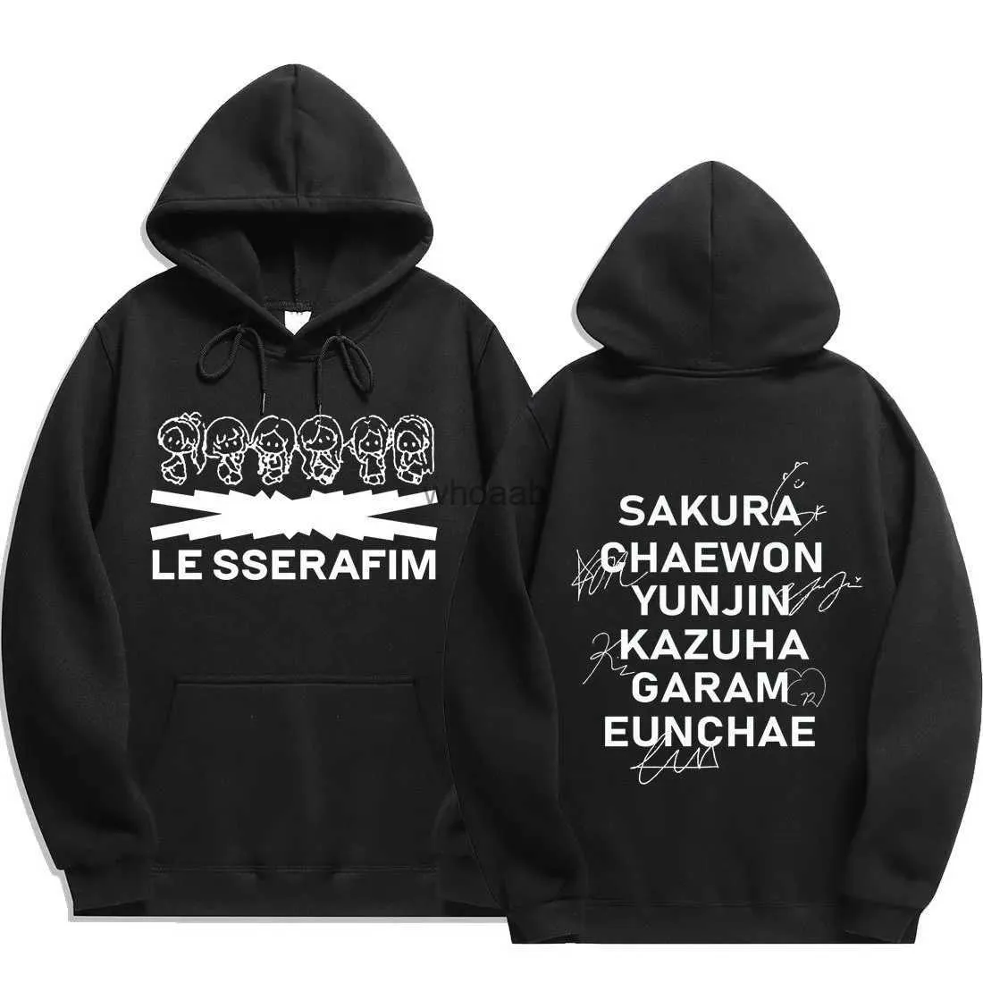 Women's Hoodies Sweatshirts LE SSERAFIM FEARLESS Women Men Korean Y2k Sweatshirt Kpop Le Sserafim SAKURA CHAEWON YUNJIN KAZUHA EUNCHAE Fans Clothes YQ230928