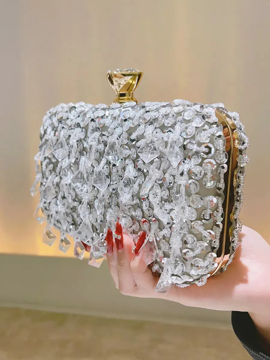 Chain Clutch Purse Glittering Evening Bag Party Cocktail Prom Handbags for  Women – Dasein Bags