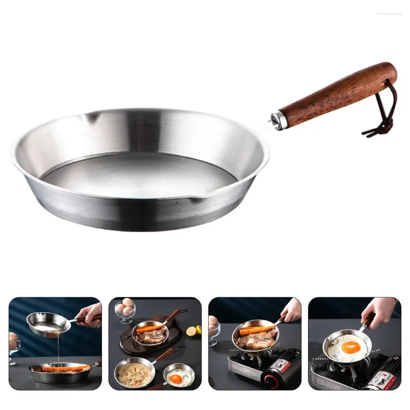 Poêles à frire en acier inoxydable, casserole à huile, petits œufs, poêle longue, chauffage portable individuel