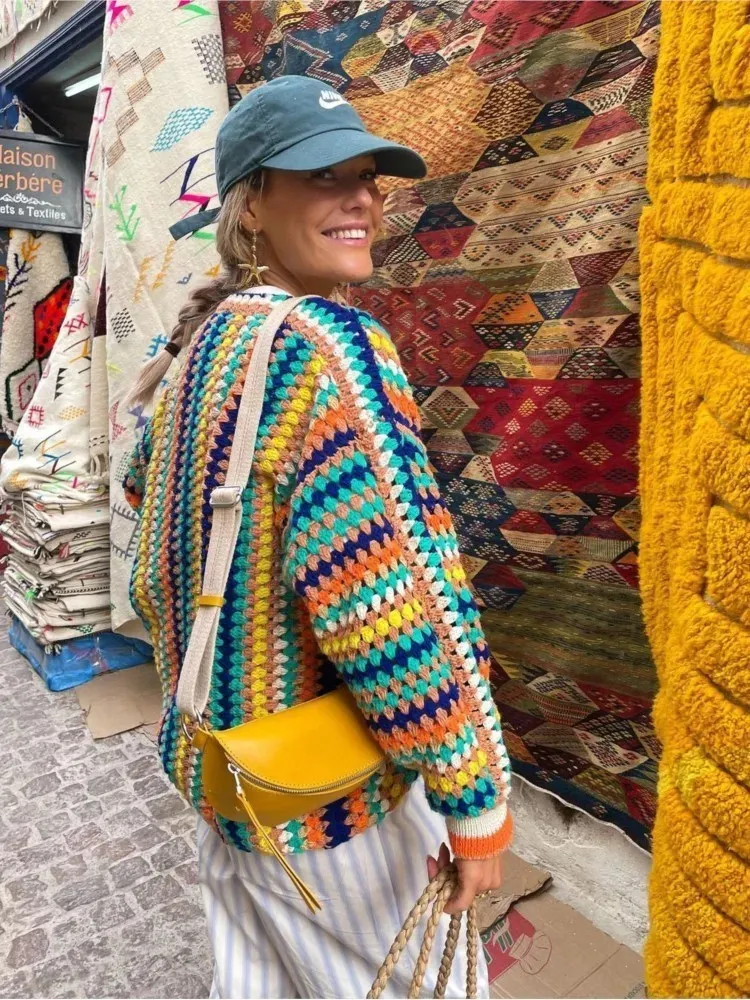 LUNE Cárdigan Tipo Bata De Punto Trenzado Con Hombros Caídos, Top