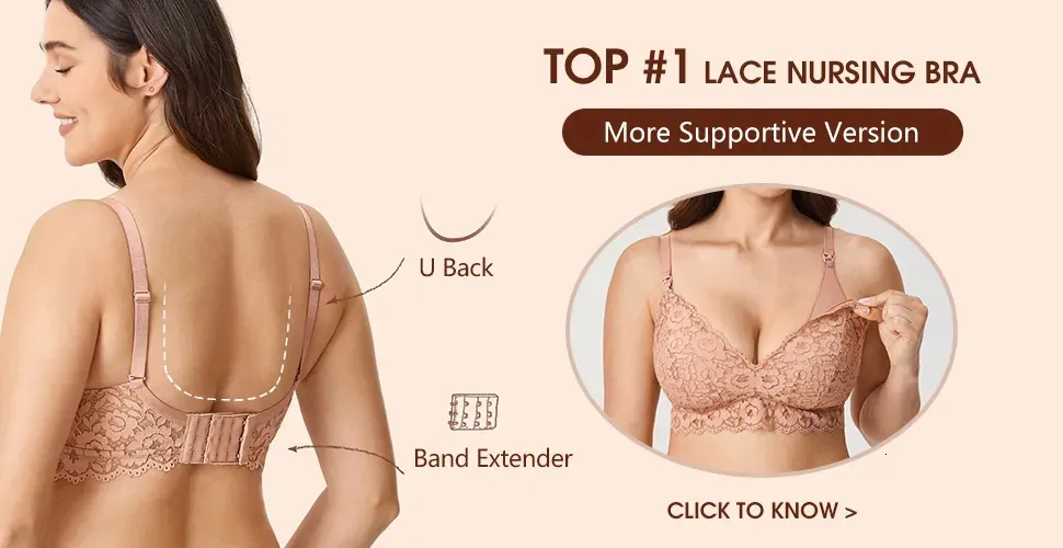 MOMANDA Nursing Bra Lace Sexy Breastfeeding Maternity Wirefree