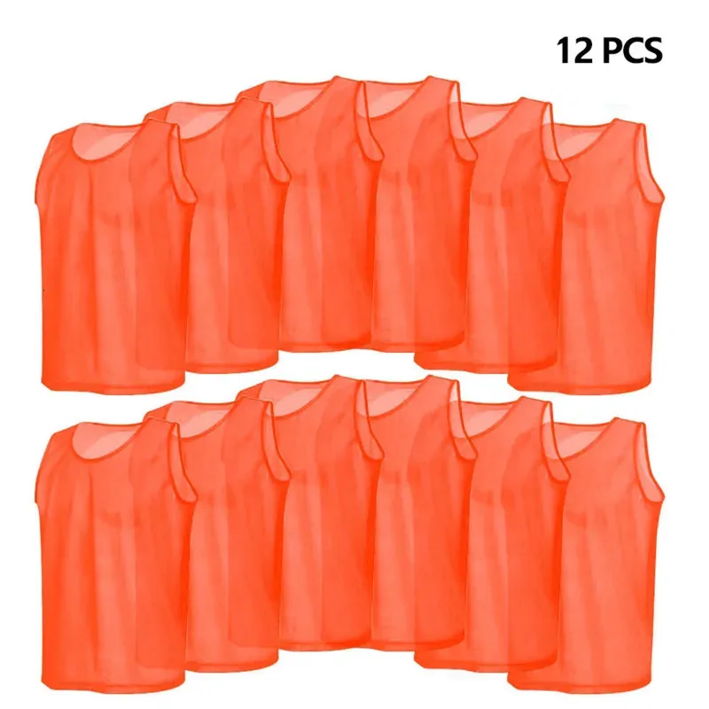 Autres articles de sport 12 PCS Enfants Kid Séchage rapide Basketball Jersey Team Sports Football Gilet Soccer Pinnies Jerseys Youth Practice Training Bibs 230927