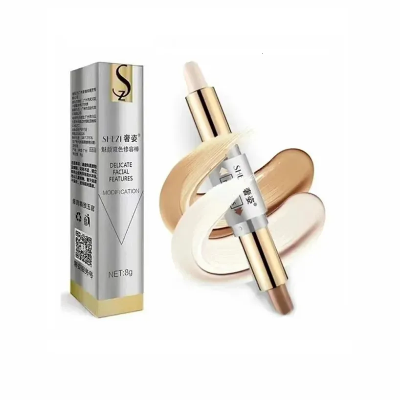 Corretivo shezi doubleend rosto destaque encantador oilcontrol lápis corrector reparação vara caneta cosméticos y230927